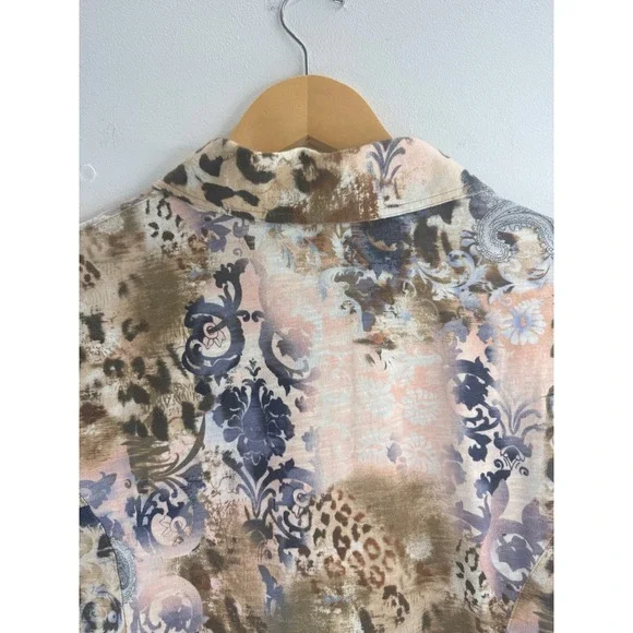 Soft‎ Surroundings Women's Wild Side Button Down Long Sleeve Shirt XL Boho Chic - Picture 7 of 8